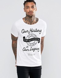 Футболка с набивкой флок Diesel T-Joe-DC-B Successful Living - Белый