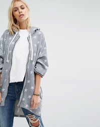 Oversize-худи на молнии с принтом звезд Billabong - Серый