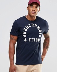 Темно-синяя облегающая футболка Abercrombie &amp; Fitch - Темно-синий
