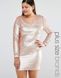 Платье мини с отделкой пайетками Missguided Plus - Золотой