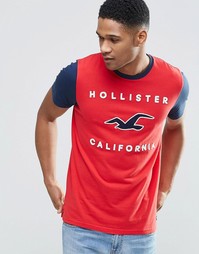 Красная футболка слим с логотипом Hollister - Китайский красный