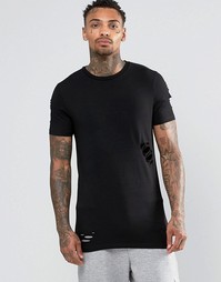 Черная эластичная футболка ASOS - Черный