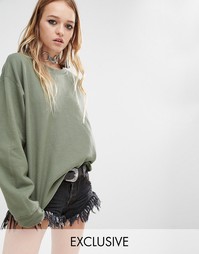 Трикотажный oversize‑свитшот бойфренда Reclaimed Vintage - Хаки