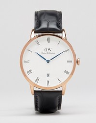 Часы цвета розового золота 38 мм с кожаным ремешком Daniel Wellington