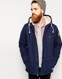 Парка с меховой подкладкой на капюшоне Quiksilver - Темно-синий