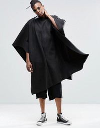 Черное пончо в рубчик ASOS - Черный