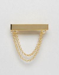 Золотистый зажим для галстука с цепочкой ASOS - Золотой