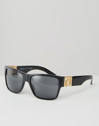 Квадратные солнцезащитные очки с геометрическими вставками Versace