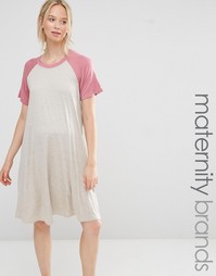 Платье-футболка с рукавами реглан для беременных Bluebelle Maternity