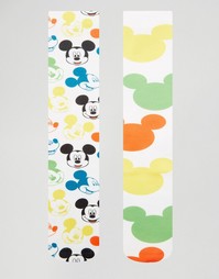 Набор из 2 пар носков с изображением Микки Мауса ASOS - Белый