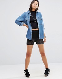 Шорты с сетчатыми полосками ASOS - Черный