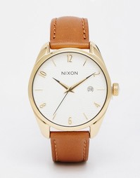 Часы со светло-коричневым кожаным ремешком Nixon - Коричневый