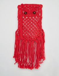 Красная сумка кроше через плечо Glamorous - Томатно-красный