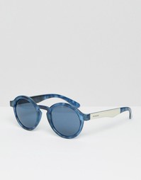 Синие круглые солнцезащитные очки Mr. Boho Dalston - Made In Italy