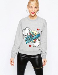 Свитшот в стиле пэчворк Love Moschino - Gy1