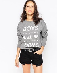 Свитер с надписью Boys Will Be Boys South Parade - Серый