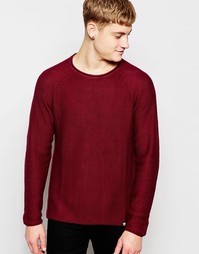 Джемпер из вафельного трикотажа Jack &amp; Jones - Burgundy