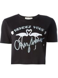 укороченная футболка с принтом фламинго Être Cécile