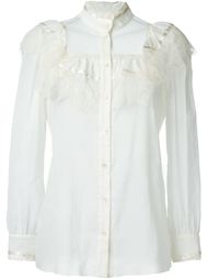 блузка с рюшами на груди Saint Laurent