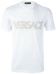 футболка с вышивкой логотипа  Versace