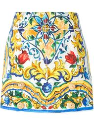мини-юбка с принтом 'Majolica' Dolce &amp; Gabbana