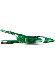 туфли с принтом банановых листьев Dolce &amp; Gabbana