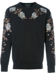 rose embroidered sweatshirt Alexander McQueen