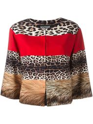 animal graphic cropped jacket Boutique Moschino