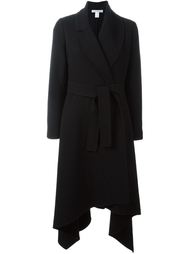 asymmetric lapel belted coat Oscar de la Renta