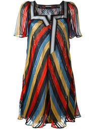 sequin stripe flared dress  Marco De Vincenzo