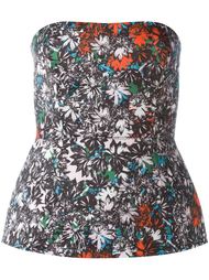 floral print strapless bustier top Cédric Charlier