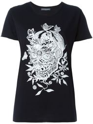 футболка с цветочным принтом  черепа Alexander McQueen