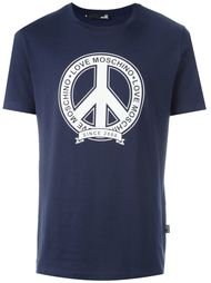 футболка с принтом "peace" Love Moschino