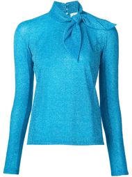 metallic tie collar blouse Delpozo