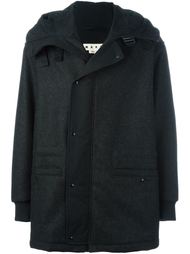 меланжевое пальто с капюшоном Marni