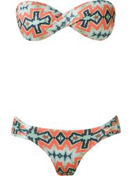 printed bandeau bikini set Sub