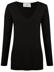 v-neck knit blouse Egrey