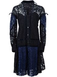 кружевное платье с плиссировкой Sacai