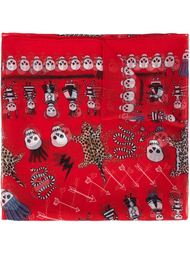 leopard and skull print scarf Alexander McQueen
