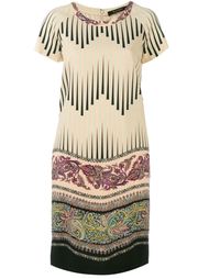 платье-шифт с комбинированным принтом Etro