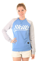 Толстовка свитшот женская Skills Script Logo 4 Crewneck Blue/Grey Melange