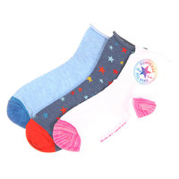 Носки средние женские Converse 3pp Chuck Patch Shortie Quarter Multi