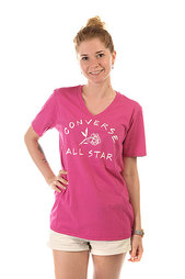 Футболка женская Converse Awt Cas Rose Fem Vneck Tee Pink