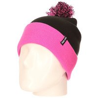 Шапка TrueSpin Neon Pom 2 Tone Black Neon Pink