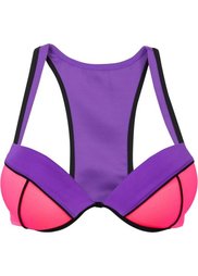 Купальный бюстгальтер, чашка B (черный/лиловый/ярко-розовый) Bonprix