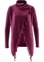 Кардиган с бахромой и длинным рукавом (черный) Bonprix