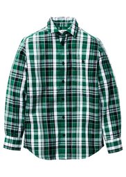 Клетчатая рубашка с принтом, Размеры  116/122-164/170 (черный/белый в клетку) Bonprix