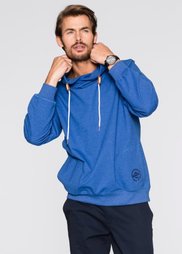 Свитшот Regular Fit с капюшоном (синий меланж) Bonprix