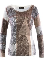 Пуловер (темно-красный/черный/шиферно-с) Bonprix