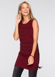 Трикотажный топ со шнуровкой (красный с рисунком) Bonprix
